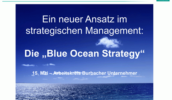 „Blue Ocean Strategy“ – Veranstaltung am 15.05.2017